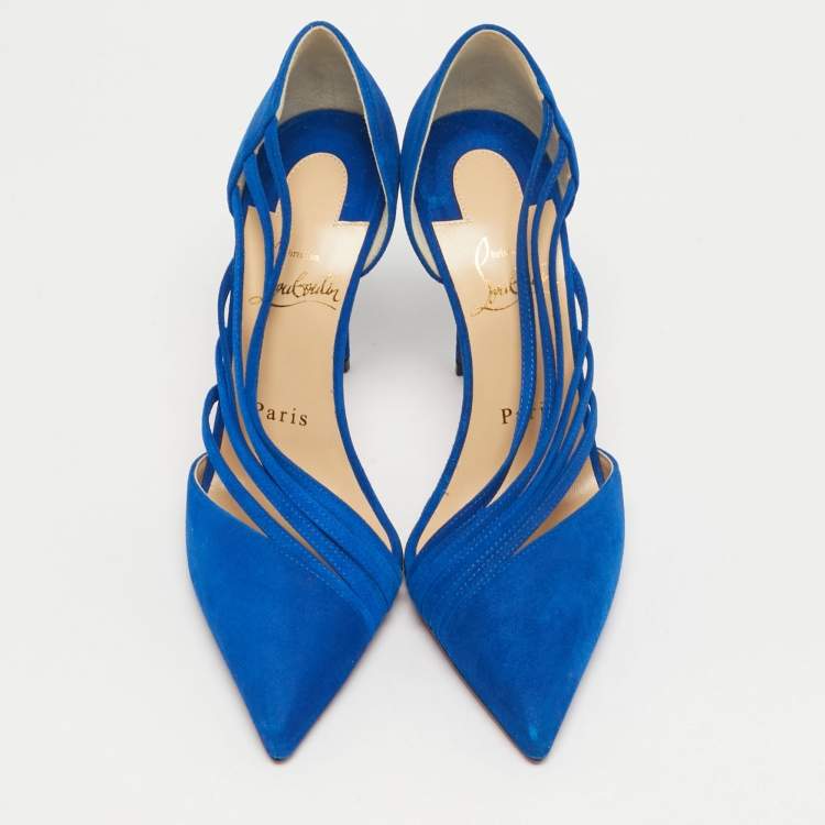Pre Owned Christian Louboutin Antinorina Size 36 Blue Suede Pumps