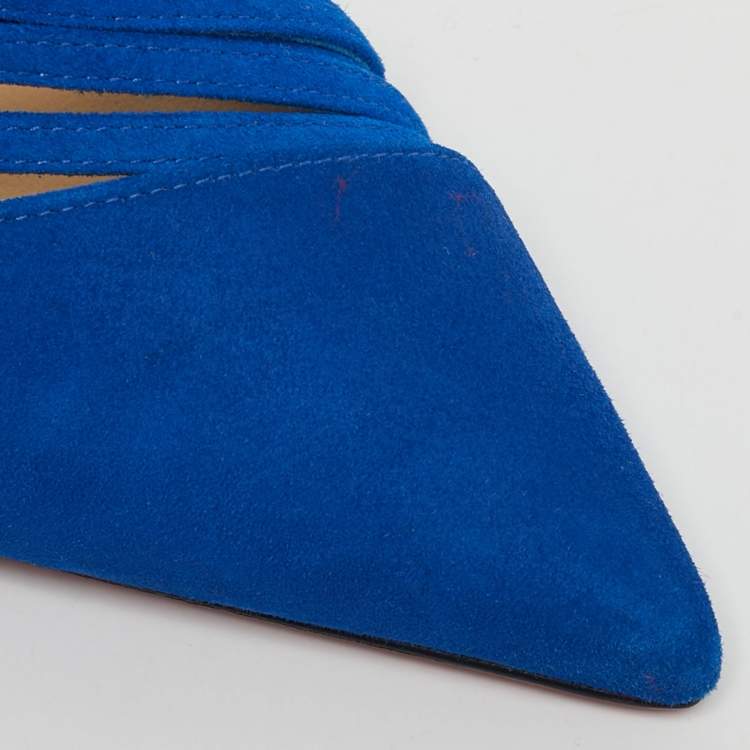 Pre Owned Christian Louboutin Antinorina Size 36 Blue Suede Pumps