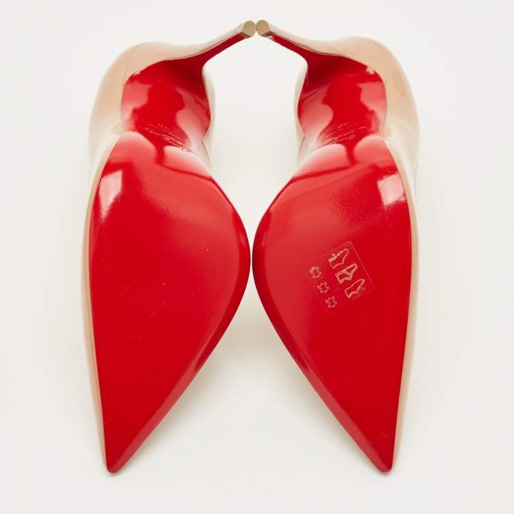 Pre Owned Christian Louboutin So Kate Size 38 Beige Patent Leather Pumps