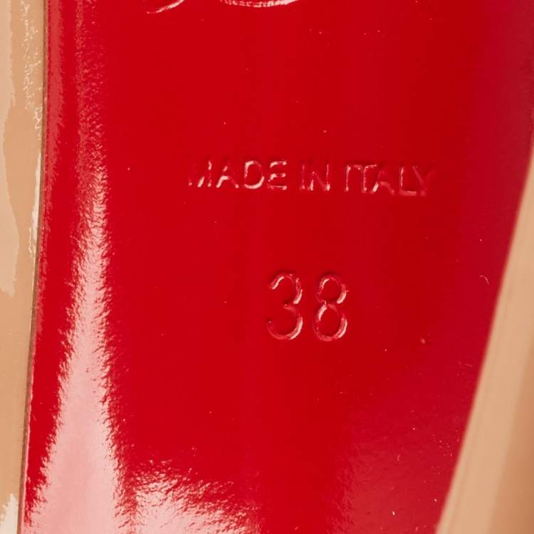 Pre Owned Christian Louboutin So Kate Size 38 Beige Patent Leather Pumps