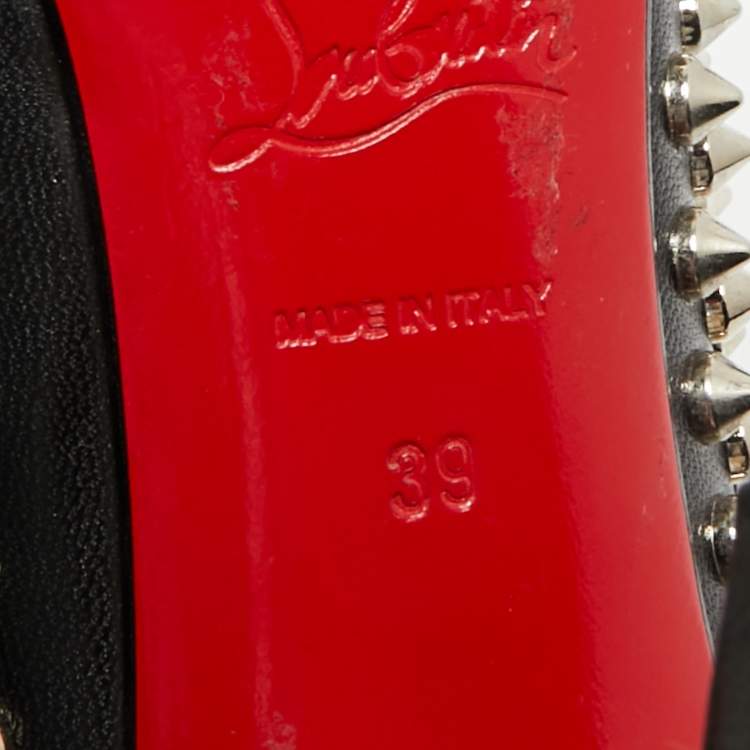 Pre Owned Christian Louboutin Pigalle Plato Spike Size 39 Black Leather Platform Pumps