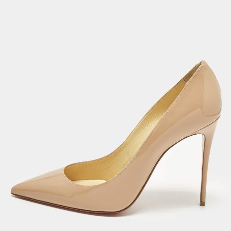 Pre Owned Christian Louboutin So Kate Size 39 Beige Patent Leather Pumps