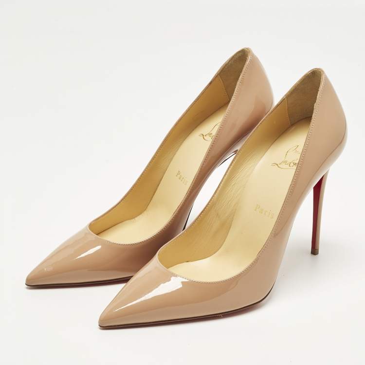 Pre Owned Christian Louboutin So Kate Size 39 Beige Patent Leather Pumps