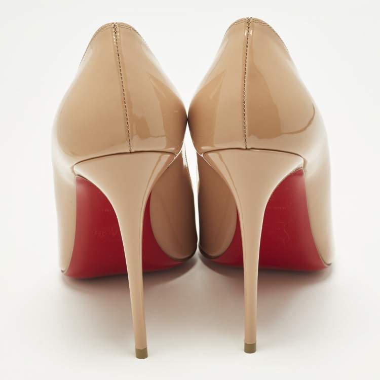 Pre Owned Christian Louboutin So Kate Size 39 Beige Patent Leather Pumps