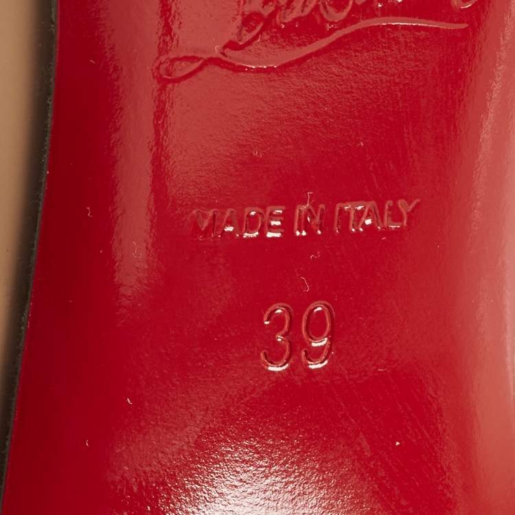 Pre Owned Christian Louboutin So Kate Size 39 Beige Patent Leather Pumps