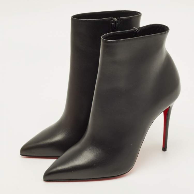 Pre Owned Christian Louboutin So Kate Size 36.5 Black Leather Ankle Length Boots