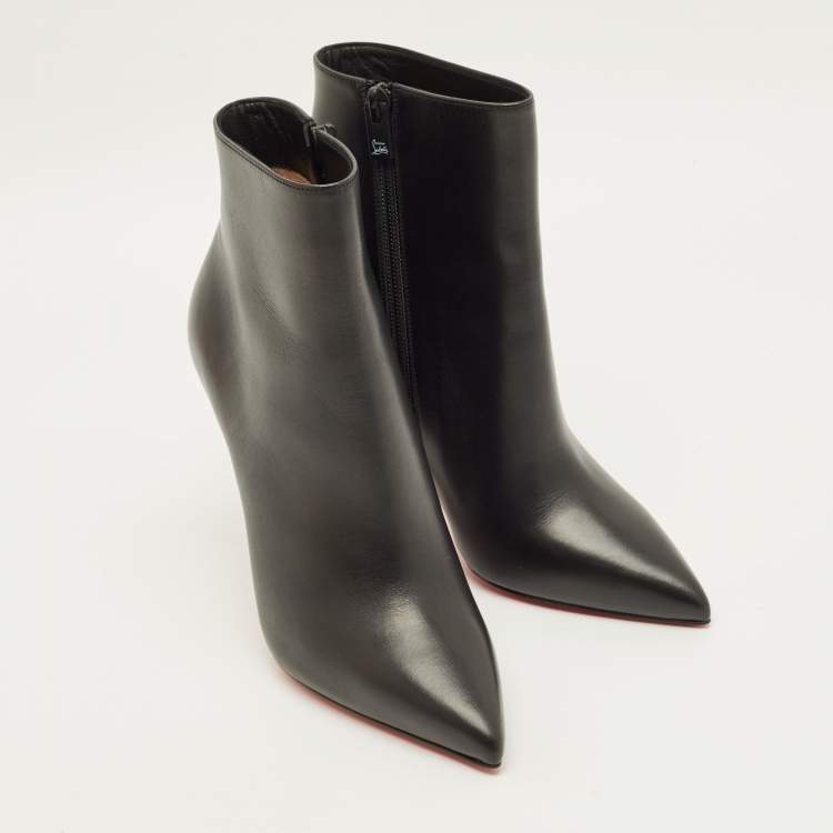 Pre Owned Christian Louboutin So Kate Size 36.5 Black Leather Ankle Length Boots