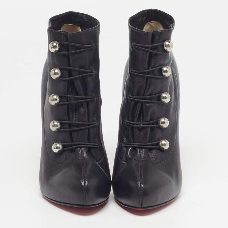 Pre Owned Christian Louboutin Ron Fifi Size 36 Black Leather Booties