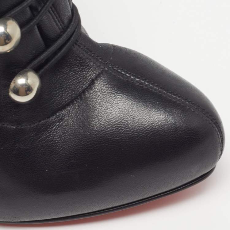 Pre Owned Christian Louboutin Ron Fifi Size 36 Black Leather Booties
