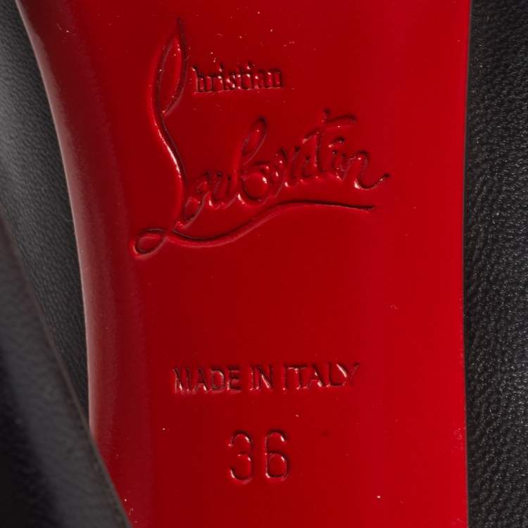 Pre Owned Christian Louboutin Ron Fifi Size 36 Black Leather Booties
