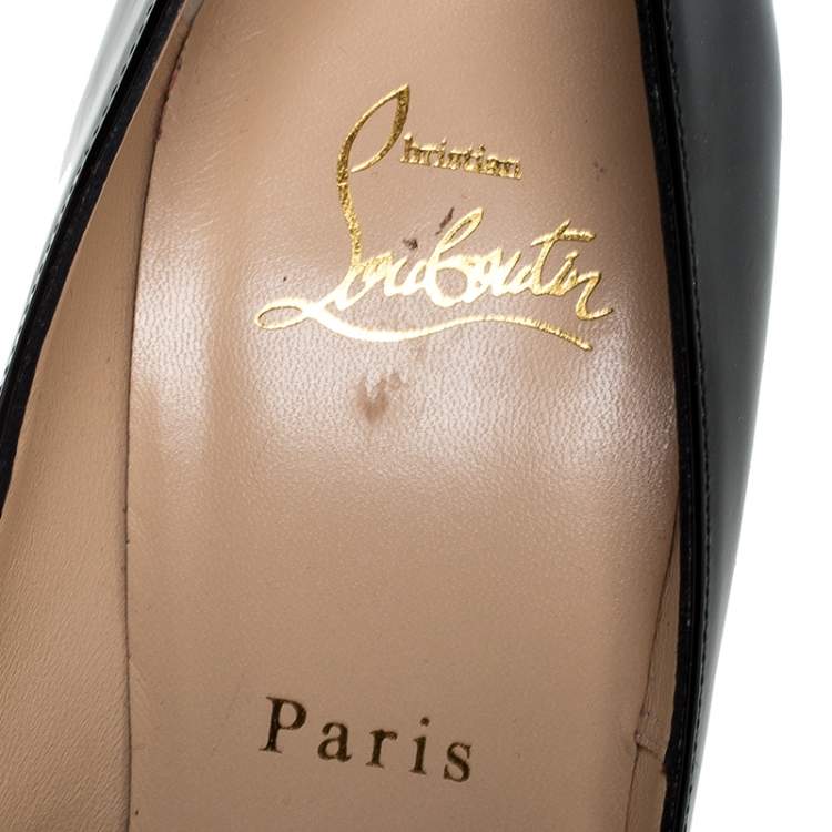Pre Owned Christian Louboutin Black Patent Leather So Kate Pointed Toe Pumps Size 37.5