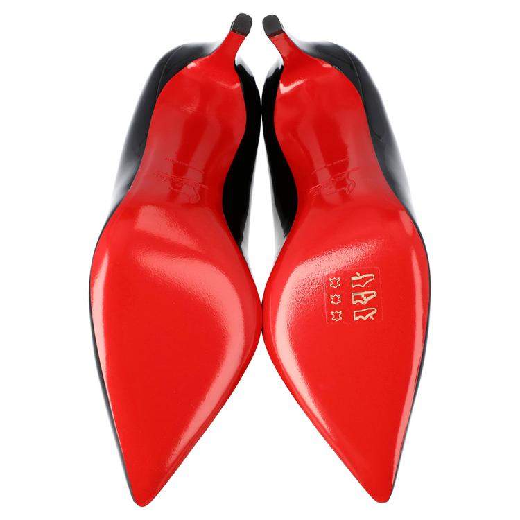 Pre Owned Christian Louboutin Black Patent Leather Pigalle Pointed Toe Pumps Size 34.5