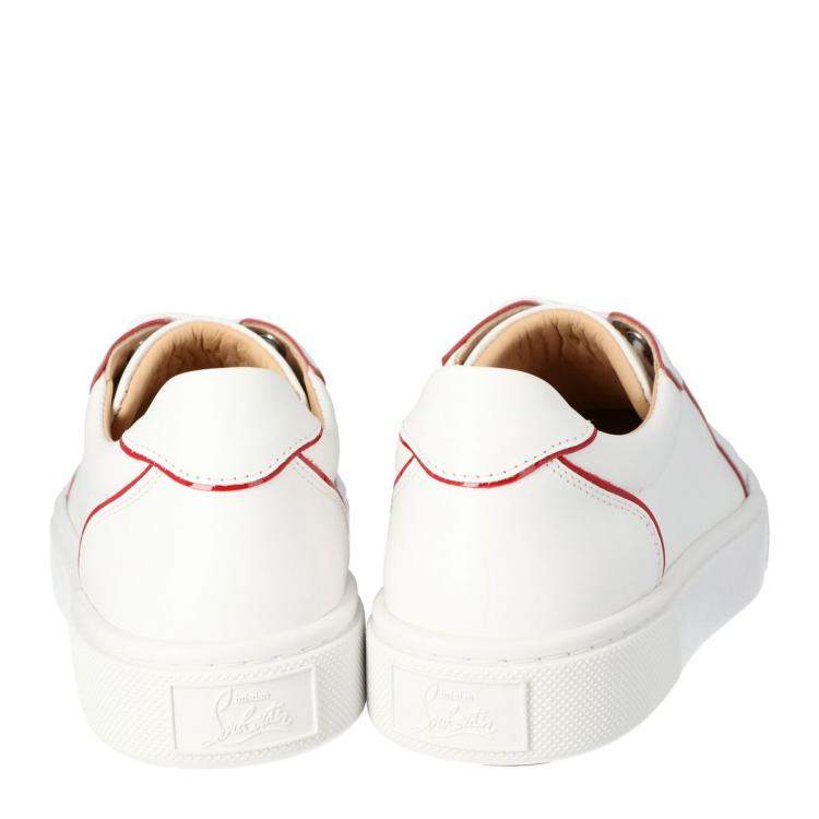 Pre Owned Christian Louboutin White Leather Vieirissima Sneakers Size 35