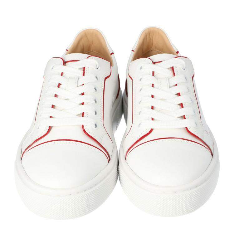 Pre Owned Christian Louboutin White Leather Vieirissima Sneakers Size 35