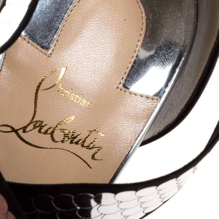 Pre Owned Christian Louboutin Black Leather Jeres Cross Strap Pointed Toe Pumps Size 40