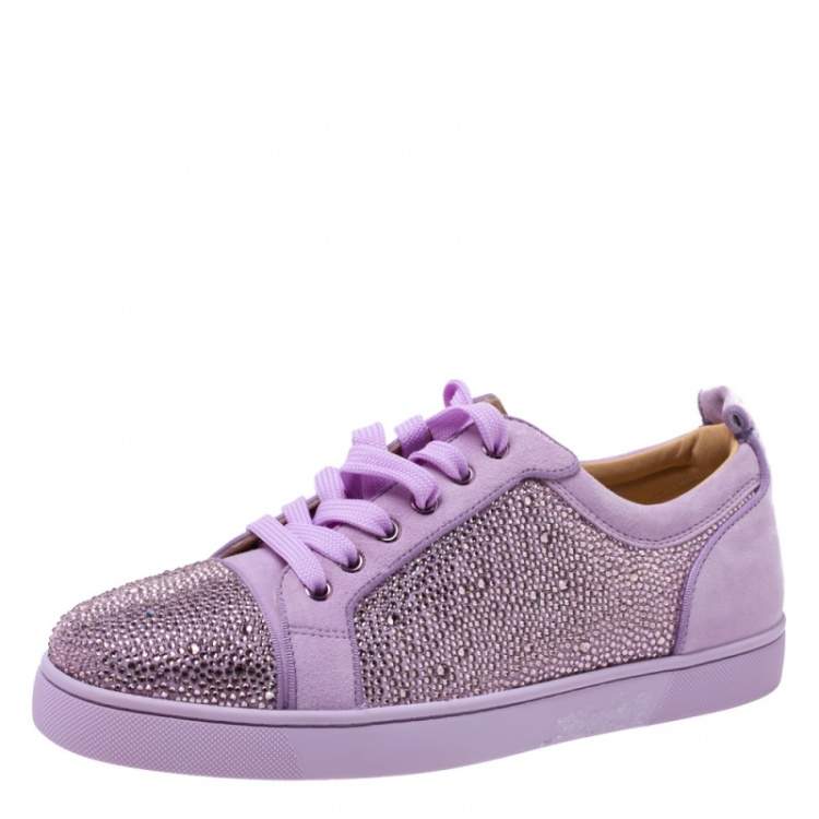 purple louboutin sneakers
