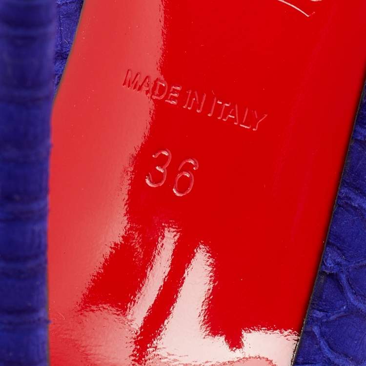 Pre Owned Christian Louboutin Purple Python Leather Decollete Pumps Size 36