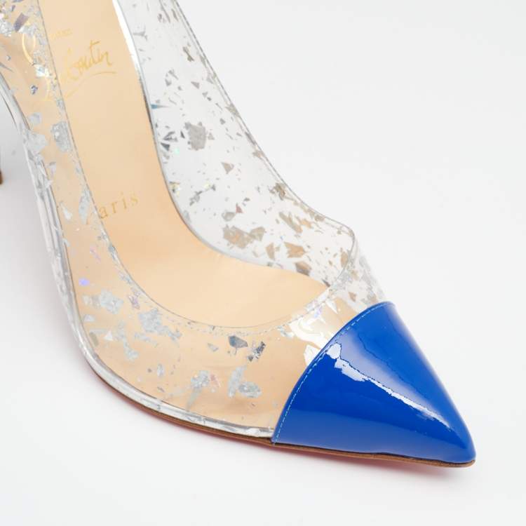 Pre Owned Christian Louboutin Multicolor PVC, Snakeskin And Patent Leather Pointed Toe Pumps Size 39