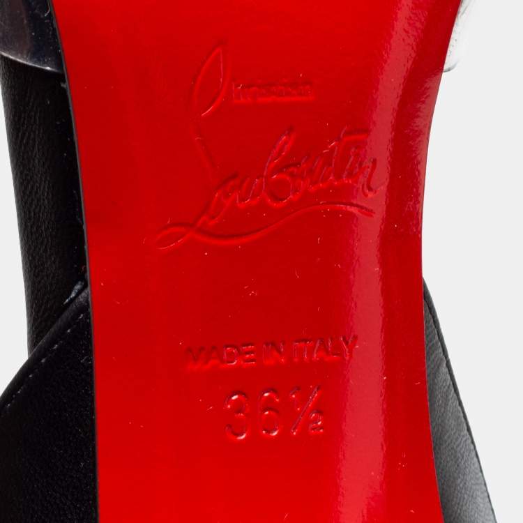 Pre Owned Christian Louboutin Black Leather and PVC Multimiss Pumps Size 36.5