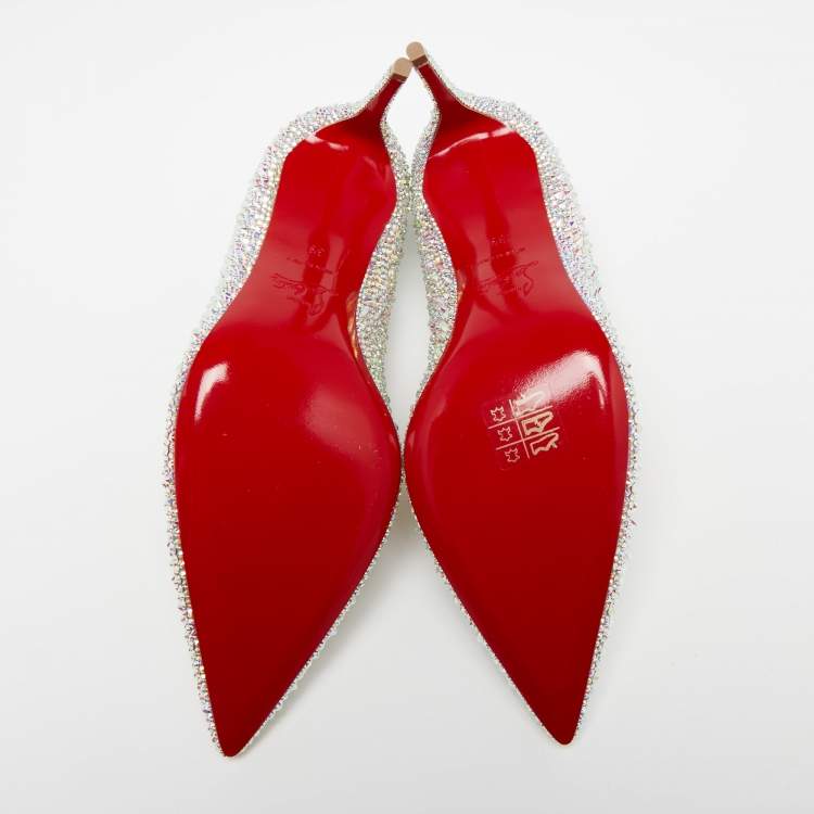 Pre Owned Christian Louboutin Multicolor Leather Strass Degrade Kate Pumps Size 39