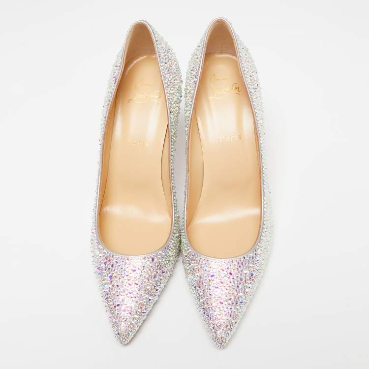 Pre Owned Christian Louboutin Multicolor Leather Strass Degrade Kate Pumps Size 39