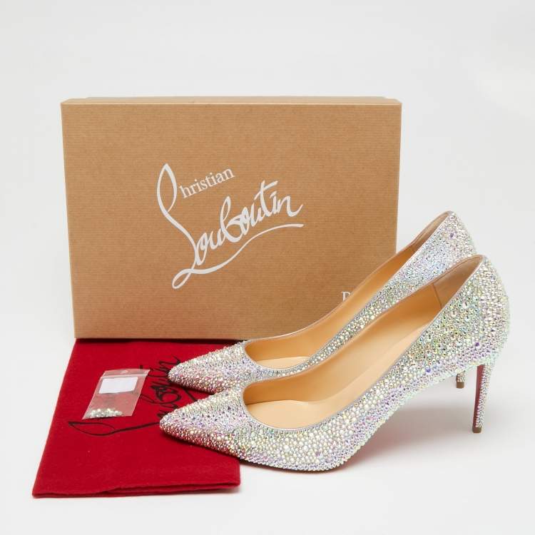 Pre Owned Christian Louboutin Multicolor Leather Strass Degrade Kate Pumps Size 39