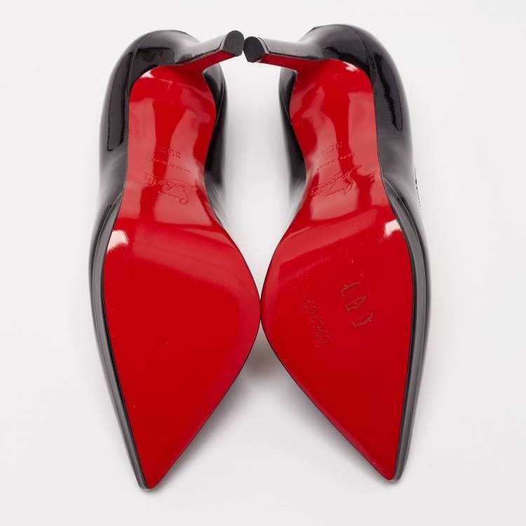 Pre Owned Christian Louboutin Black Patent Leather Pigalle Plato Pumps Size 35.5