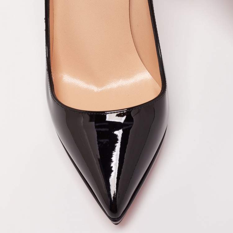 Pre Owned Christian Louboutin Black Patent Leather Pigalle Plato Pumps Size 35.5