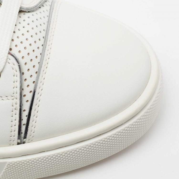 Pre Owned Christian Louboutin White Leather Christ Low-Top Sneakers Size 37