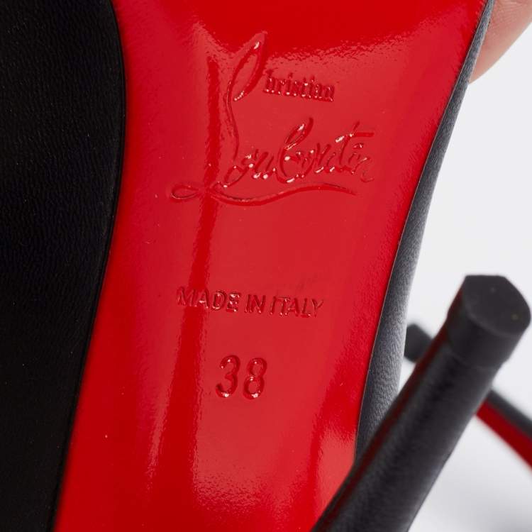 مملوكة مسبقًا Christian Louboutin Black Patent and Leather Cap-Toe Tucson Booties Size 38