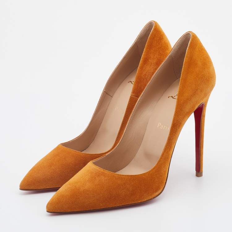 Pre Owned Christian Louboutin Mustard Yellow Suede So Kate Pumps Size 40