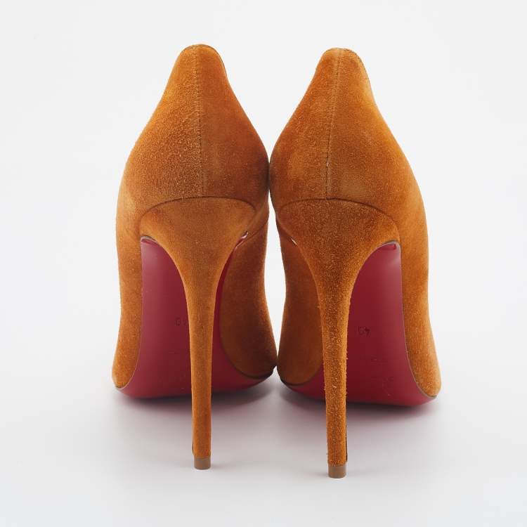 Pre Owned Christian Louboutin Mustard Yellow Suede So Kate Pumps Size 40