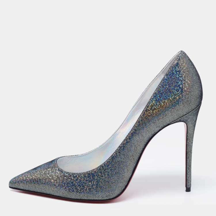Pre Owned Christian Louboutin Multicolor Iridescent Disco Suede Kate Pumps Size 38