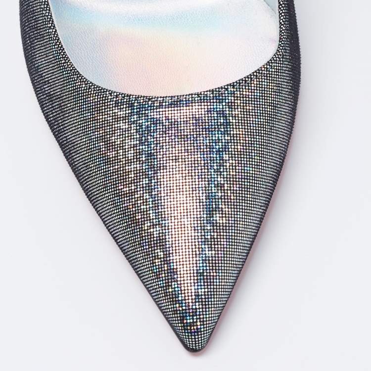 Pre Owned Christian Louboutin Multicolor Iridescent Disco Suede Kate Pumps Size 38