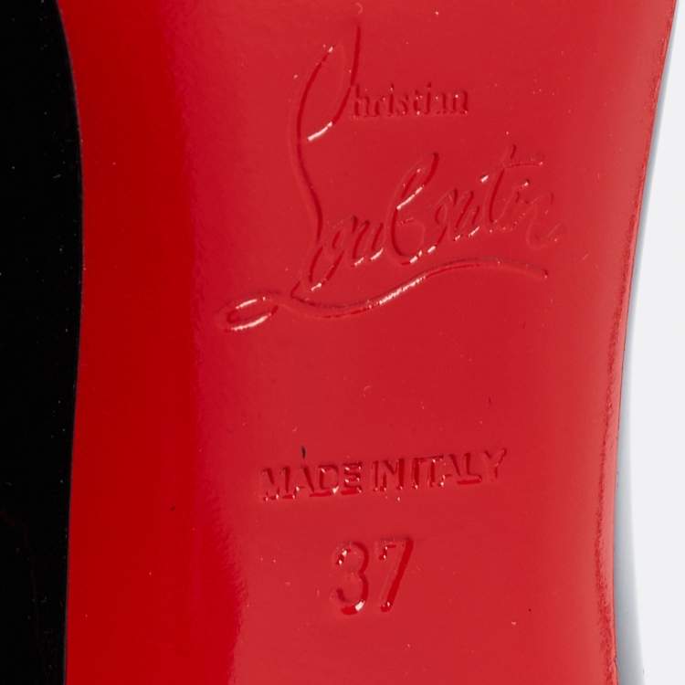 Pre Owned Christian Louboutin Black Patent Leather Kate Pumps Size 37
