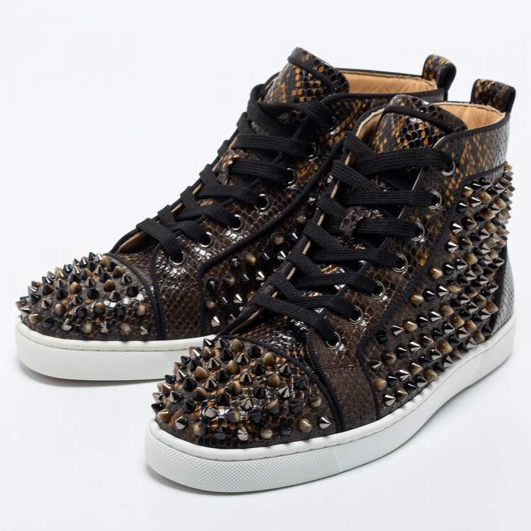 Trainers Christian Louboutin Brown size 36 EU in Water snake - 25301341