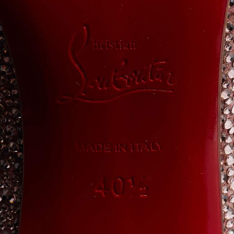 Pre Owned Christian Louboutin Pink Crystal Embellished Suede Fifi Strass Pumps Size 40.5