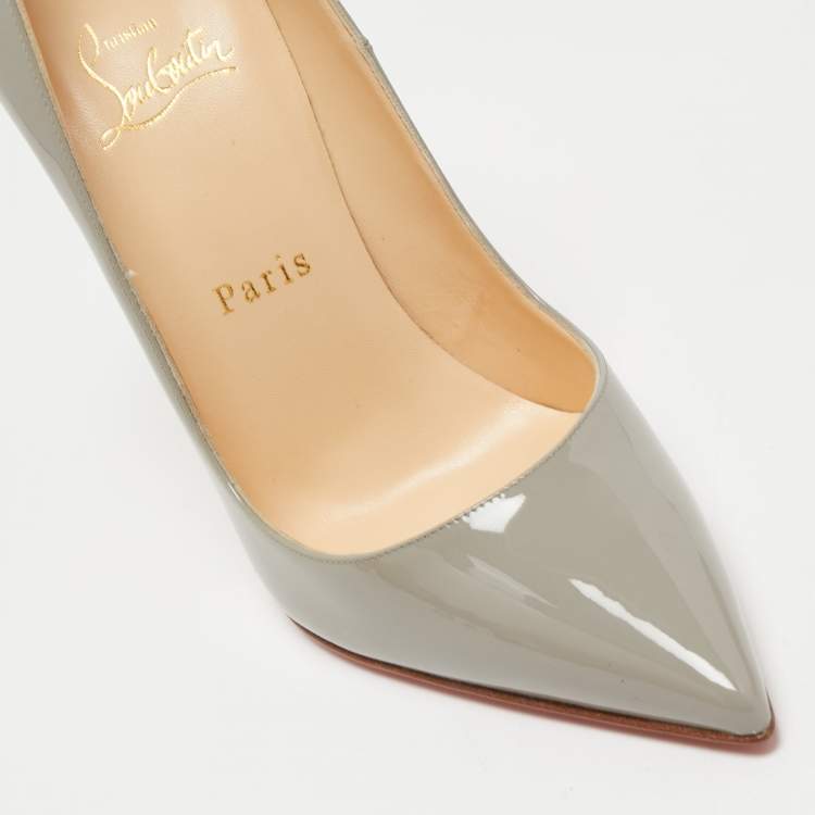 مملوكة مسبقًا Christian Louboutin Grey Patent Leather So Kate Pumps Size 37
