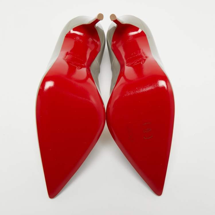 مملوكة مسبقًا Christian Louboutin Grey Patent Leather So Kate Pumps Size 37