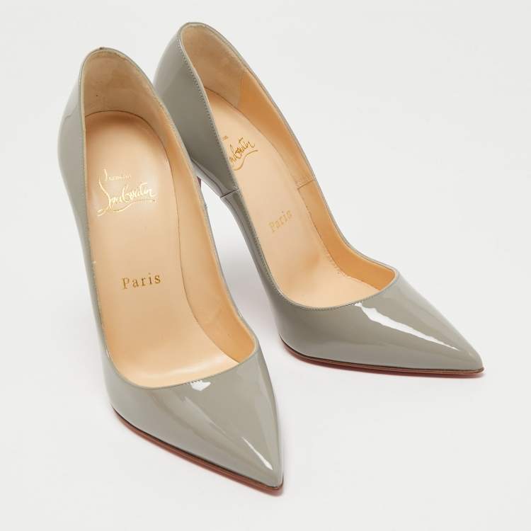 مملوكة مسبقًا Christian Louboutin Grey Patent Leather So Kate Pumps Size 37