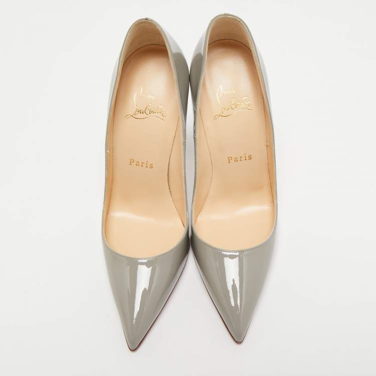 مملوكة مسبقًا Christian Louboutin Grey Patent Leather So Kate Pumps Size 37