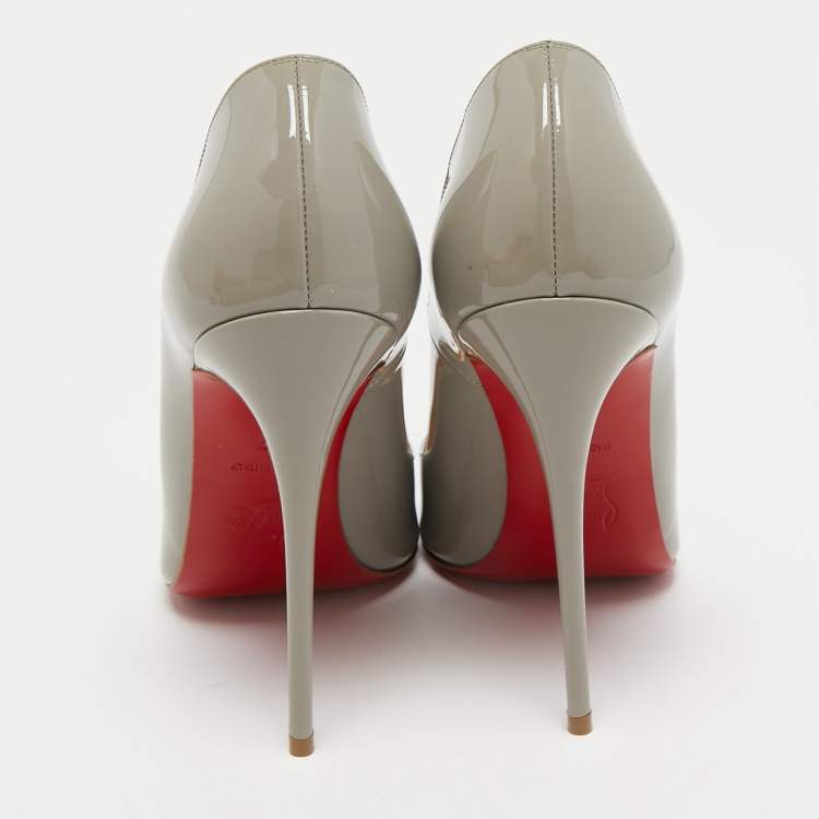 مملوكة مسبقًا Christian Louboutin Grey Patent Leather So Kate Pumps Size 37