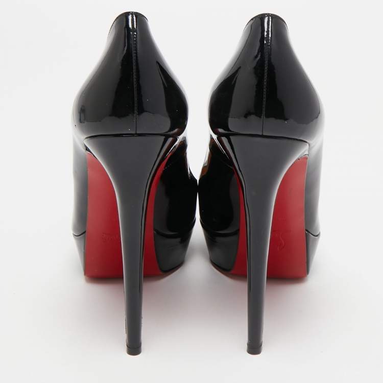 Pre Owned Christian Louboutin Black Patent Leather Bianca Pumps Size 41