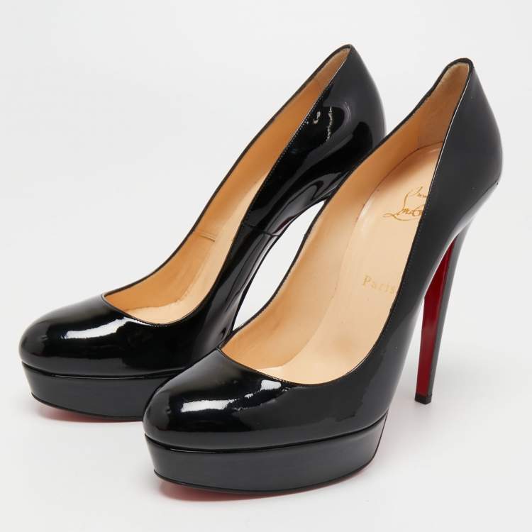 Pre Owned Christian Louboutin Black Patent Leather Bianca Pumps Size 41