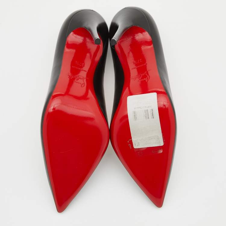 Pre Owned Christian Louboutin Black Leather So Kate Pumps Size 37.5