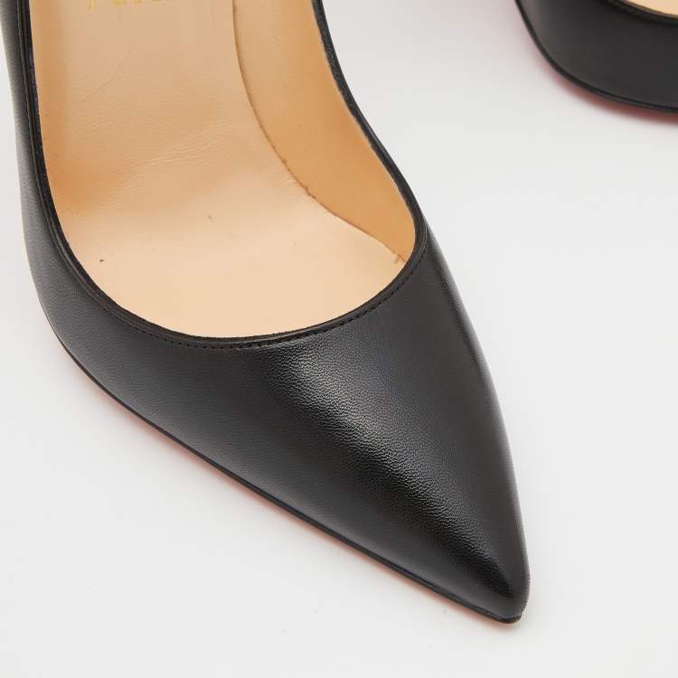 Pre Owned Christian Louboutin Black Leather So Kate Pumps Size 37.5