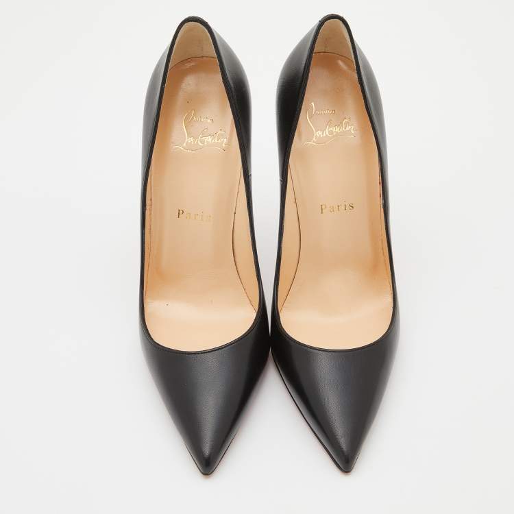 Pre Owned Christian Louboutin Black Leather So Kate Pumps Size 37.5