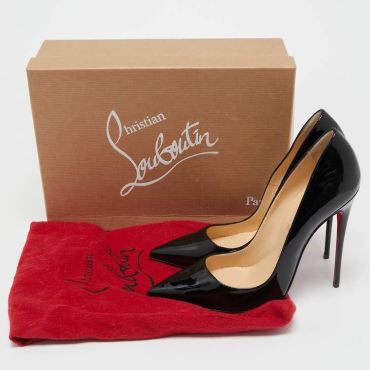 Pre Owned Christian Louboutin Black Patent Leather So Kate Pumps Size 38.5