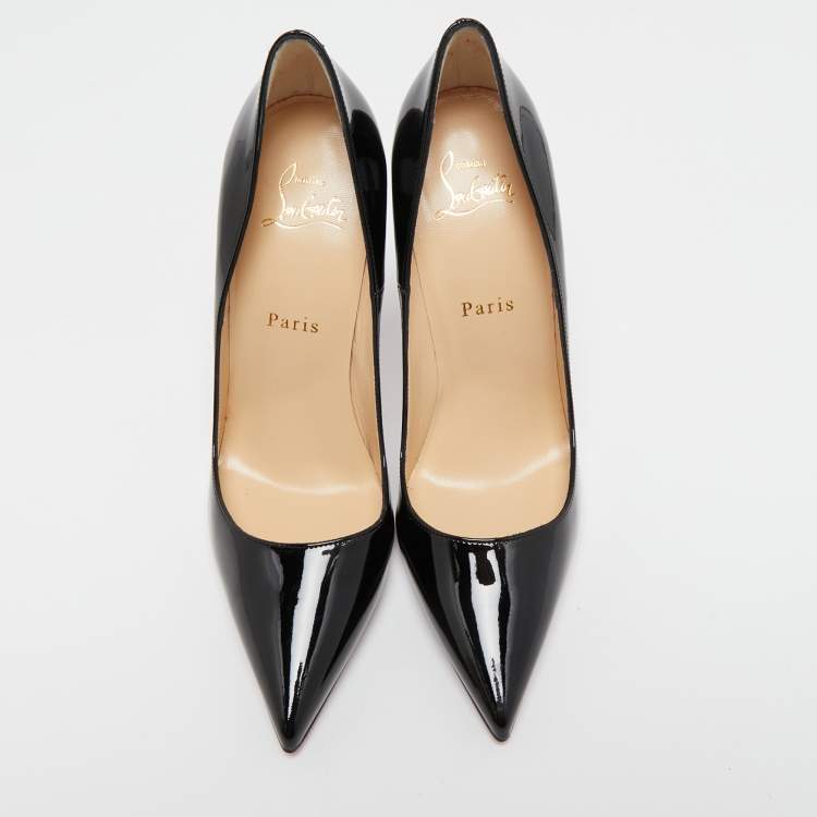 Pre Owned Christian Louboutin Black Patent Leather So Kate Pumps Size 38.5