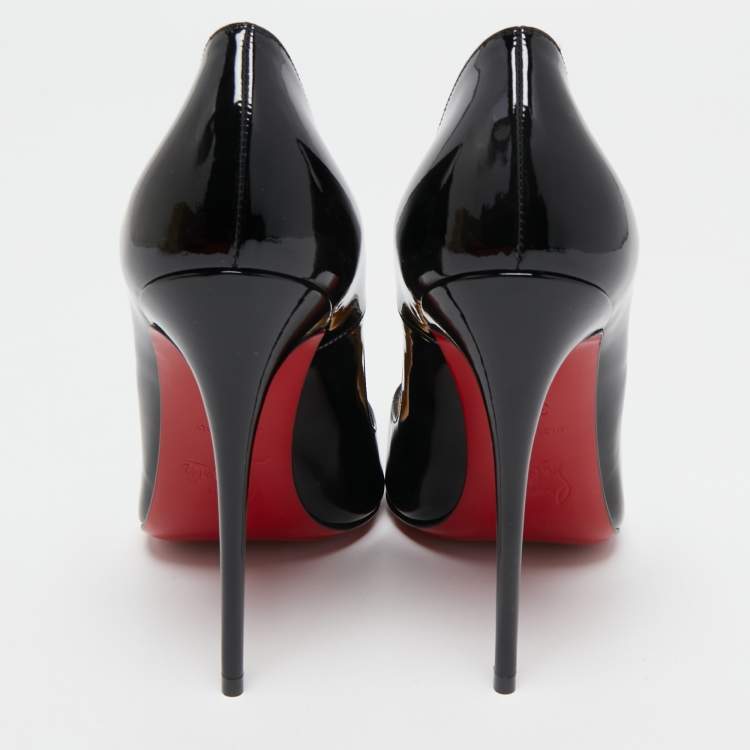 Pre Owned Christian Louboutin Black Patent Leather So Kate Pumps Size 38.5